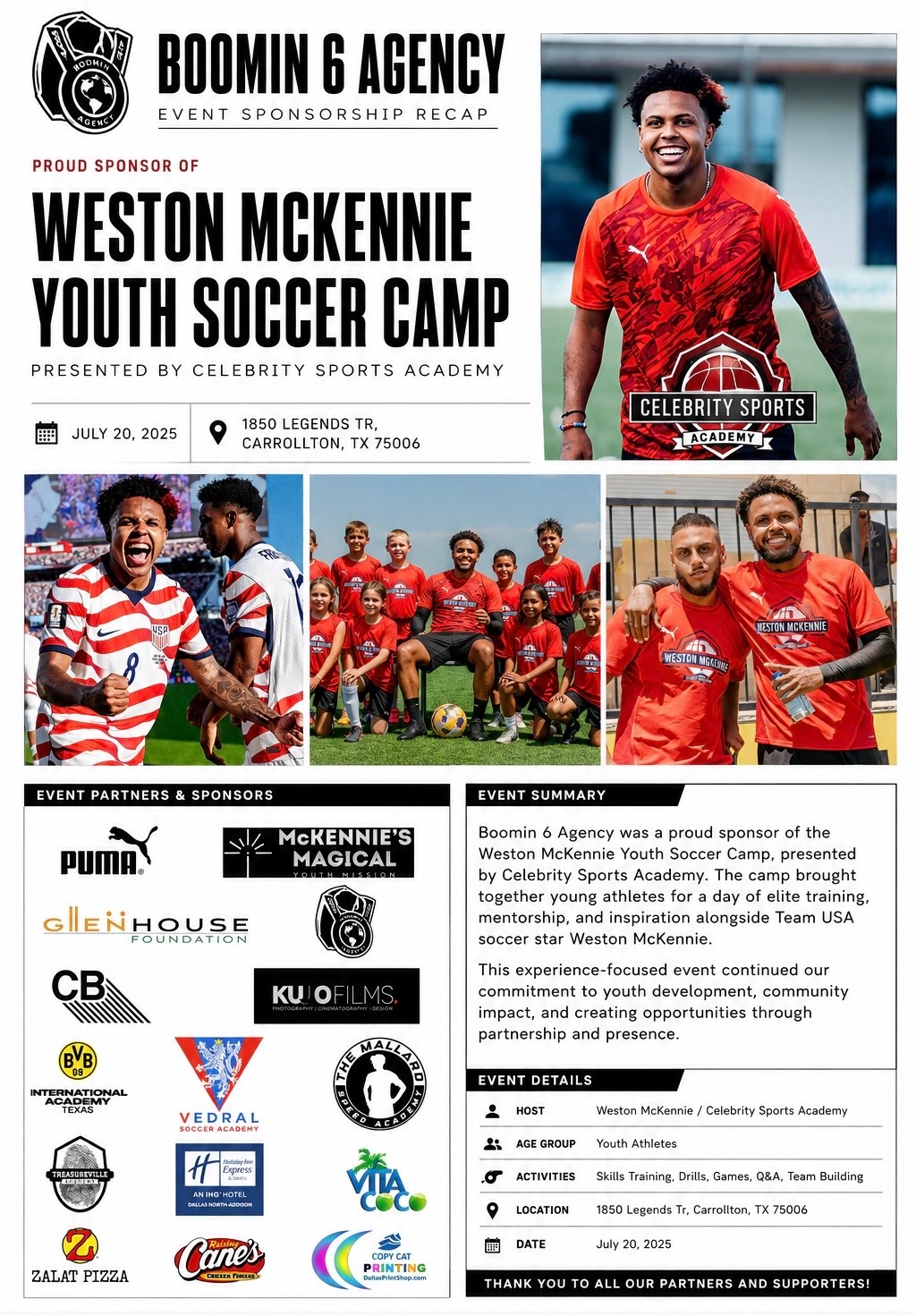 WESTON McKENNIE — Celebrity Sports Academy